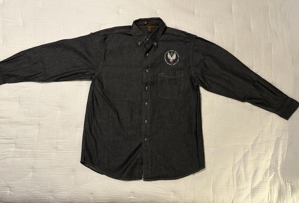 Harriton 100% Cotton Button down long sleeve National Fire Academy Emmitsburg MD
